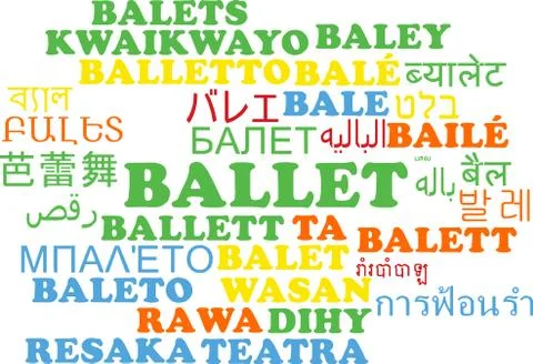 Ballet multilanguage wordcloud background concept Stock Illustration