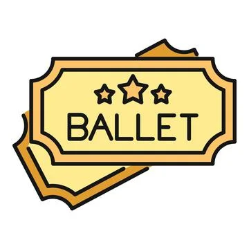 Ballet performance ticket icon showing three stars Stock Illustration