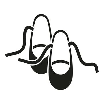 Ballet pointe shoes for classical dance art icon 스톡 일러스트