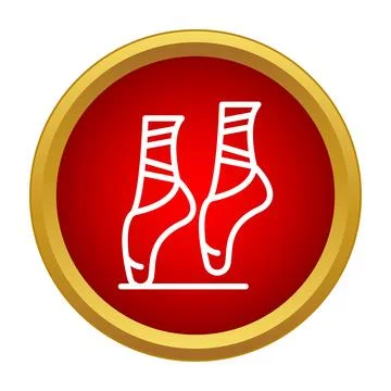 Ballet pointe shoes icon for dance education Illustrazione stock