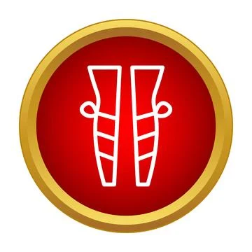 Ballet pointe shoes icon on a red button Stock Illustration