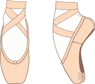 Ballet pointe shoes, minimal simple vector illustration Illustrazione stock