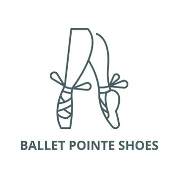 Ballet pointe shoes vector line icon, linear concept, outline sign, symbol Stock Illustration