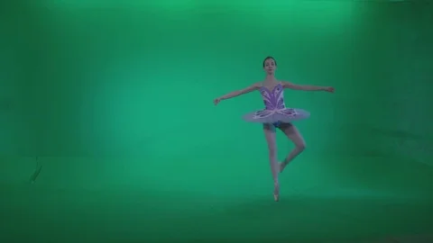 Ballet Purple Costume - 4K Green Screen Video Footage Stock Footage 83695254