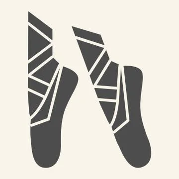 Ballet solid icon. Ballet pointes glyph style pictogram on beige background Illustrazione stock