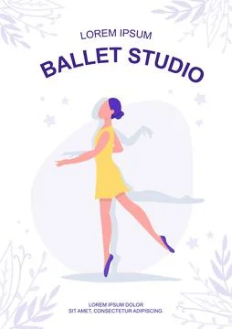 Ballet studio poster flat vector template Stock-Illustration