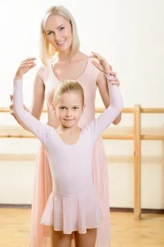 Ballet teacher and her apprentice during lesson Stock Photos
