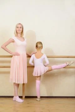 Ballet teacher with her apprentice Stock Photos