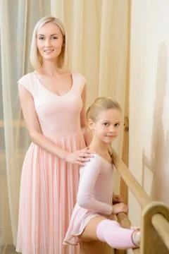 Ballet teacher with her apprentice Stock Photos