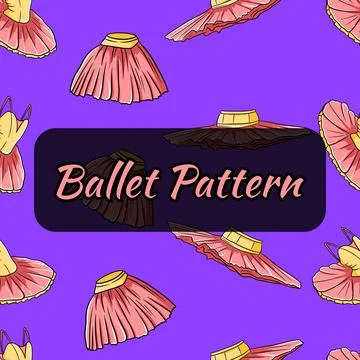 Ballet-themed pattern. Dance tutus and dresses. Seamless pattern. Stockillustratie