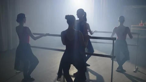 Ballet training with a trainer in the dance hall. Stock Footage 238381226
