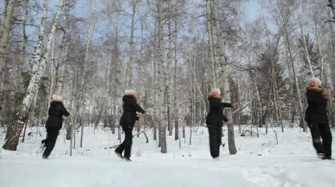 Ballet in the woods, seamless loop Stock Footage 22364415