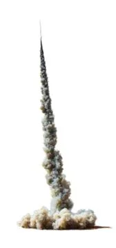 Ballistic launch rocket isolated Illustrazione stock