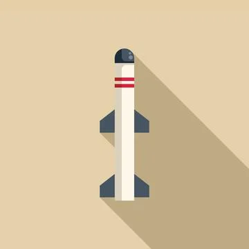 Ballistic missile attacking with long shadow Stock Illustration