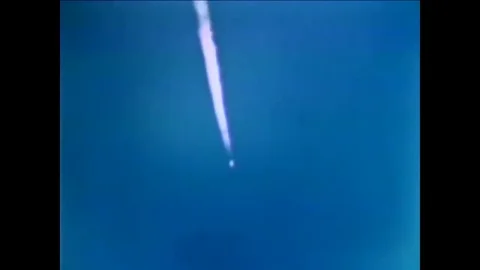 A ballistic missile early warning system detects an enemy missile, a defensive Stock Footage 79514360
