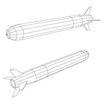 Ballistic Missile, Hypersonic Rocket, Bomb Stock Illustration