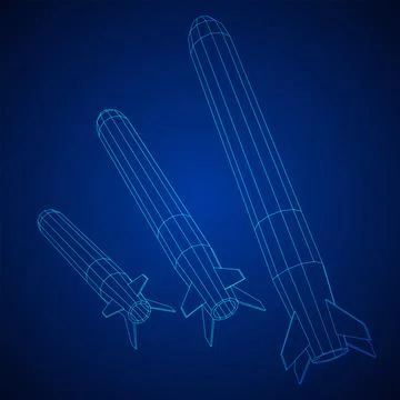 Ballistic Missile, Hypersonic Rocket, Bomb Stock Illustration