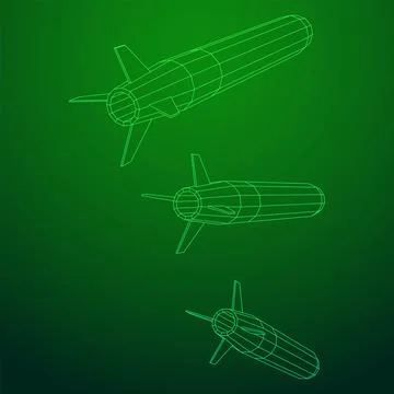 Ballistic Missile, Hypersonic Rocket, Bomb Stock Illustration