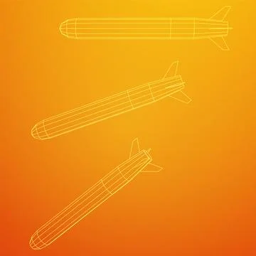 Ballistic Missile, Hypersonic Rocket, Bomb Stock Illustration