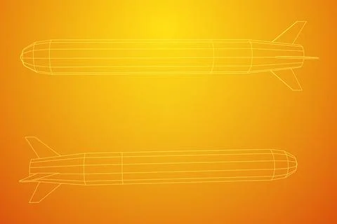 Ballistic Missile, Hypersonic Rocket, Bomb Stock Illustration