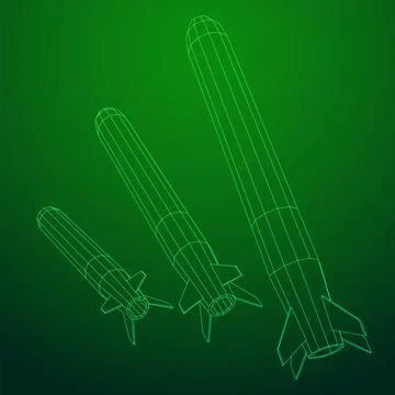 Ballistic Missile, Hypersonic Rocket, Bomb Stock Illustration