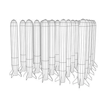 Ballistic Missile, Hypersonic Rocket, Bomb Stock Illustration