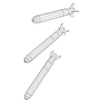 Ballistic Missile, Hypersonic Rocket, Bomb Stock Illustration