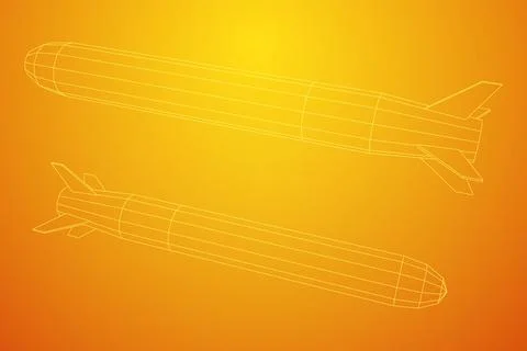 Ballistic Missile, Hypersonic Rocket, Bomb Stock Illustration