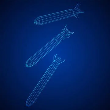Ballistic Missile, Hypersonic Rocket, Bomb Stock Illustration