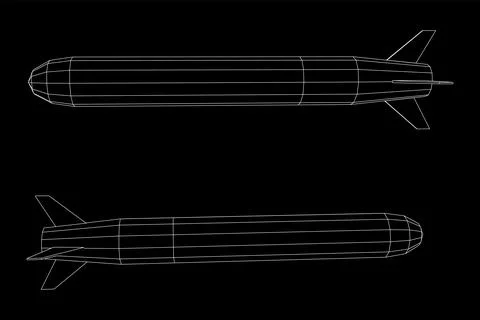 Ballistic Missile, Hypersonic Rocket, Bomb Stock Illustration