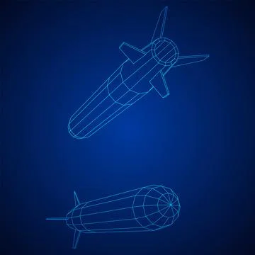 Ballistic Missile, Hypersonic Rocket, Bomb Stock Illustration