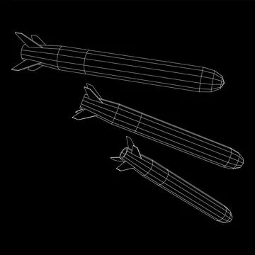 Ballistic Missile, Hypersonic Rocket, Bomb Stock Illustration