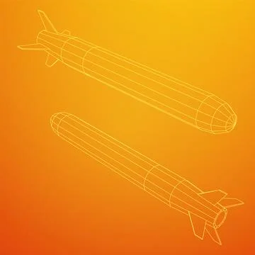 Ballistic Missile, Hypersonic Rocket, Bomb Stock Illustration