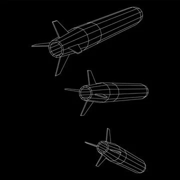 Ballistic Missile, Hypersonic Rocket, Bomb Stock Illustration