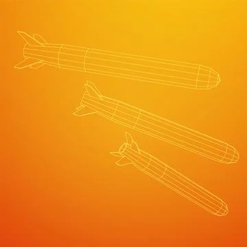 Ballistic Missile, Hypersonic Rocket, Bomb Stock Illustration