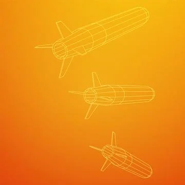 Ballistic Missile, Hypersonic Rocket, Bomb Stock Illustration