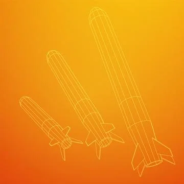 Ballistic Missile, Hypersonic Rocket, Bomb Stock Illustration