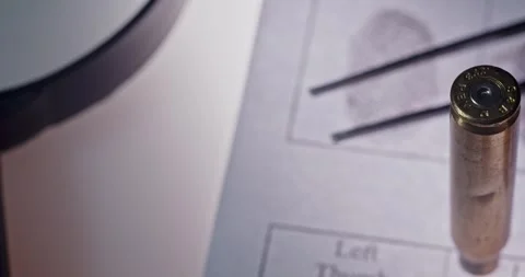 Ballistics expertise CSI close up 4K Stock Footage 248890664