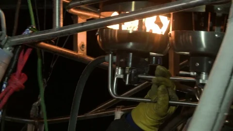 Ballon burner at work close up view Stock Footage 73094601