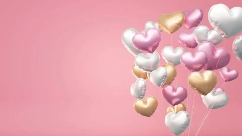 Ballon heart shape background Stock Footage 258929836