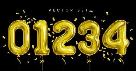 Ballon number set Illustrazione stock