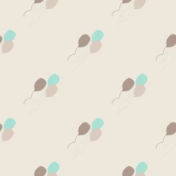 Ballon seamless pattern on light background in vintage style. Air ballons end Illustrazione stock
