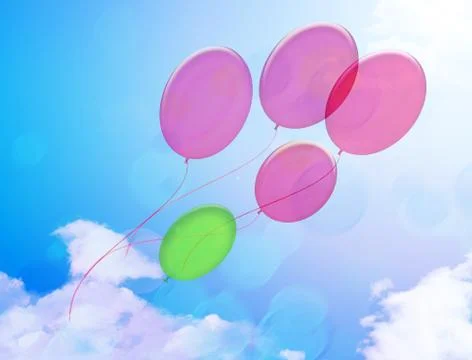 Ballon in the sky Stock Illustration