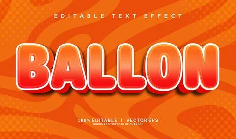 Ballon vector text effect with modern style design Stock Illustration