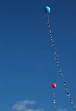 Ballons and flags Stock Photos