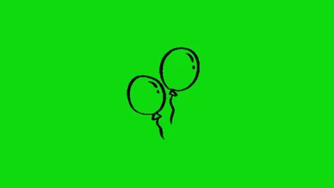 Ballons animation on green background Vidéo 330216952