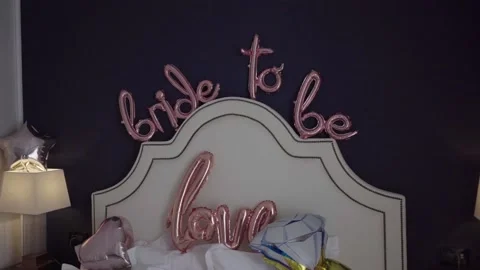 Ballons Bride to be Stock Footage 156834382