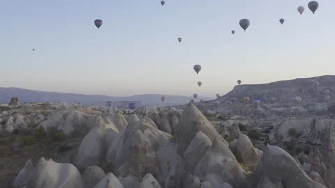 Ballons in Capadocia Stock Footage 258756941