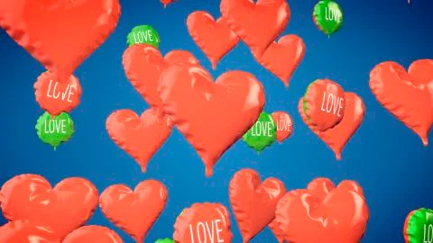 Ballons with heart shape Stock Illustration