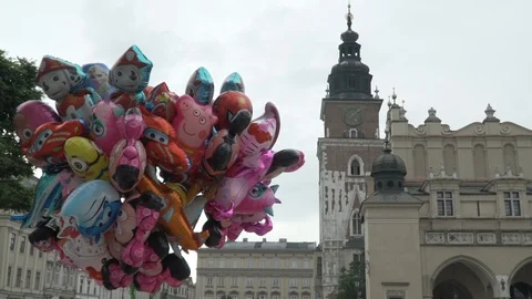 Ballons in Kraków Video stock 95077205